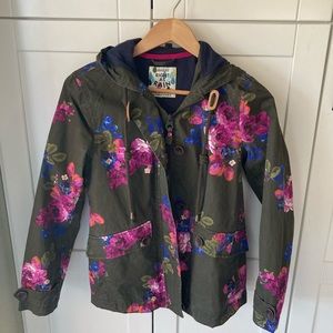 Joules Right as Rain Floral Canvas Rain Jacket